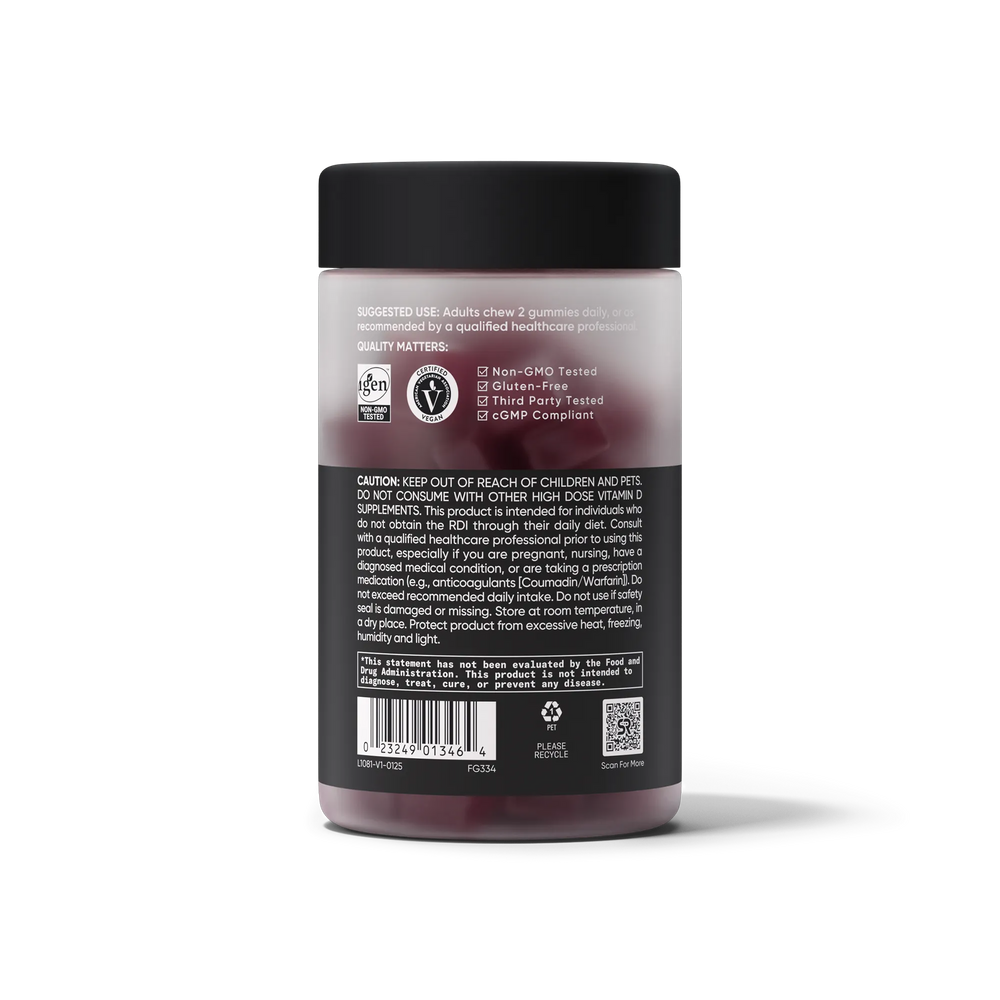 125 MCG D3 / 100 MCG K2 / 60 Gummies