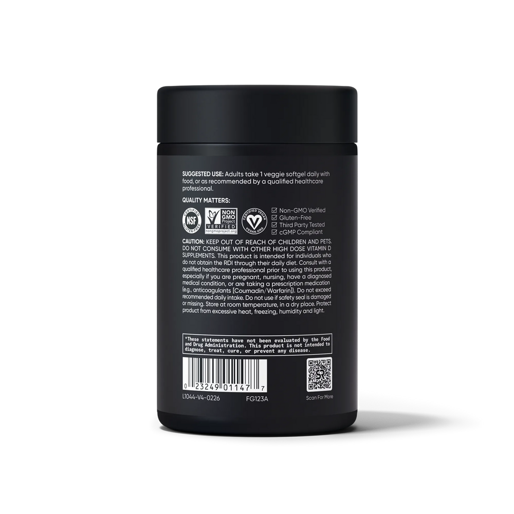 125 MCG  (5000 IU)  D3 / 100 MCG K2 / 60 Plantgel™ Capsules