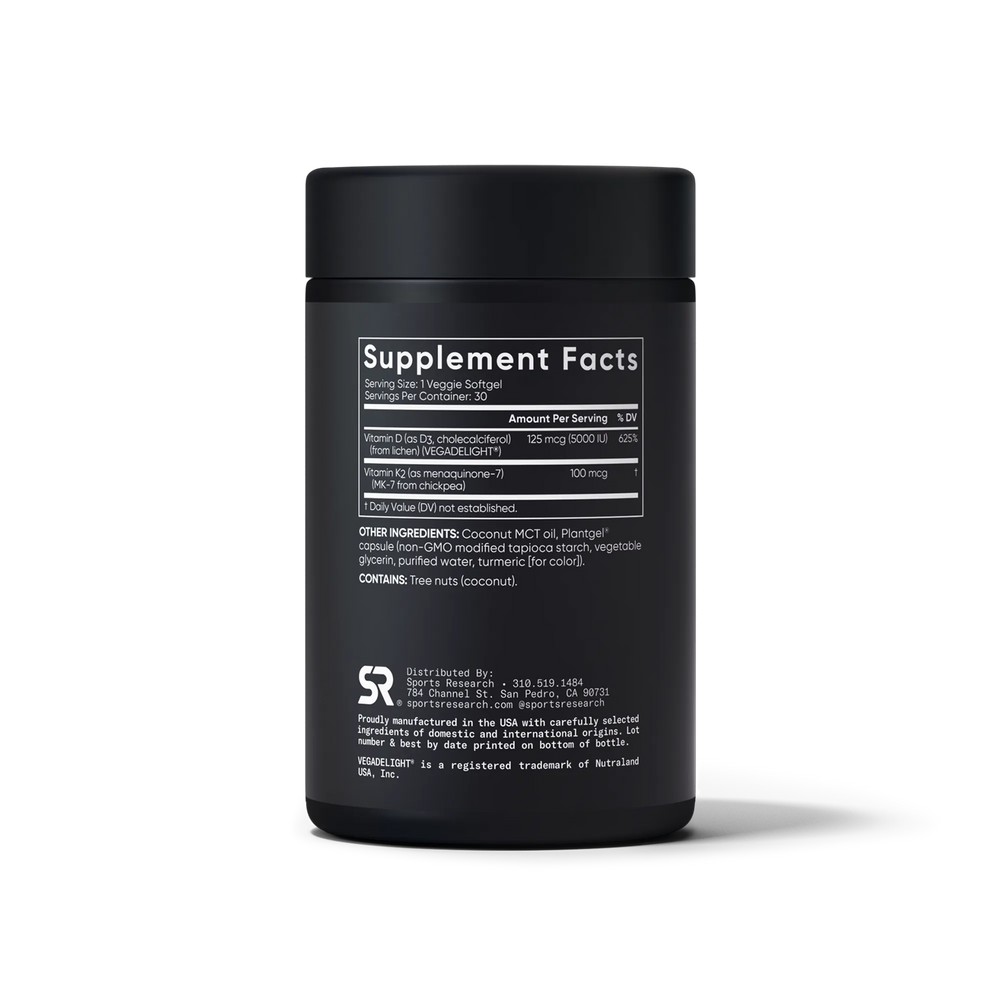 125 MCG  (5000 IU)  D3 / 100 MCG K2 / 60 Plantgel™ Capsules