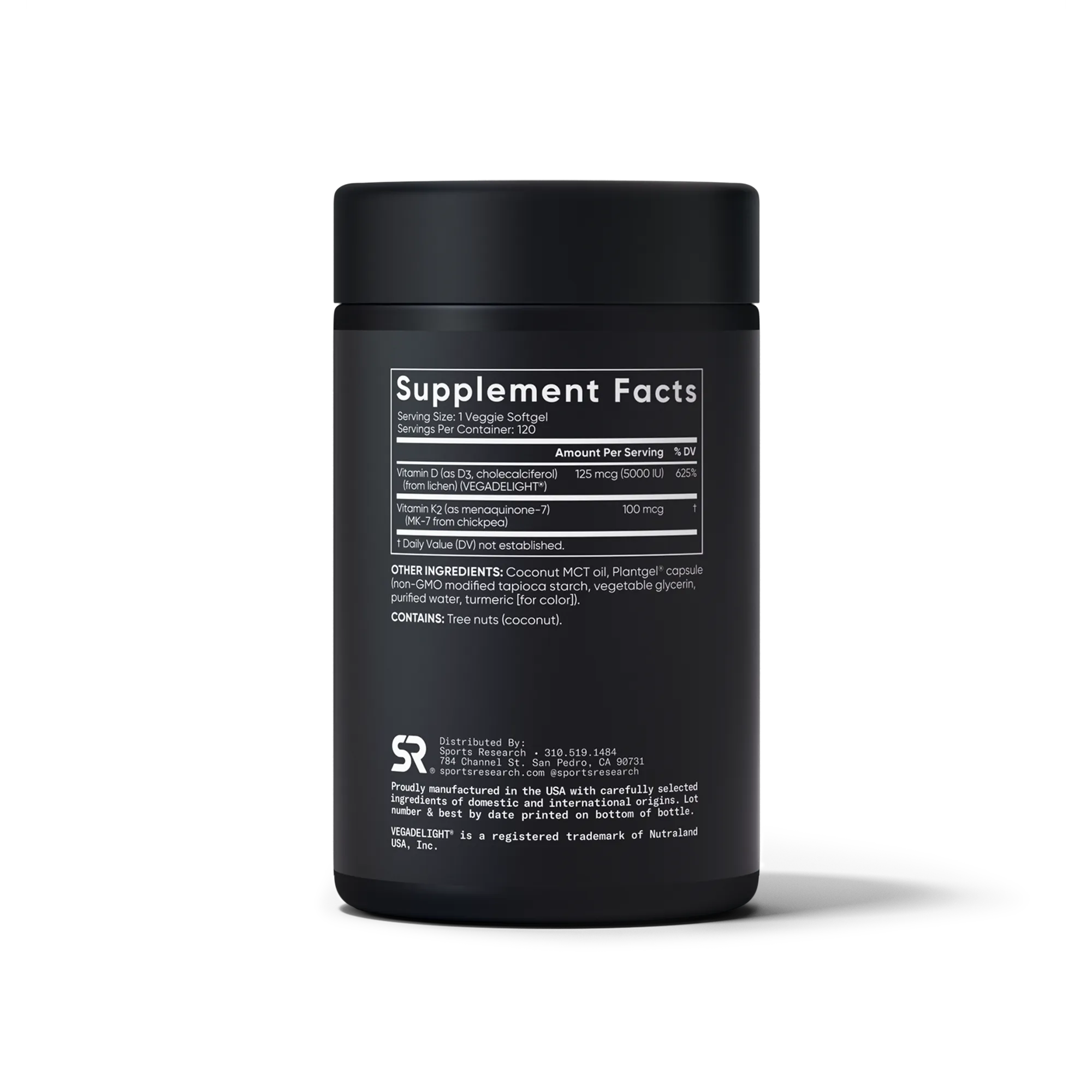 125 MCG  (5000 IU)  D3 / 100 MCG K2 / 60 Plantgel™ Capsules