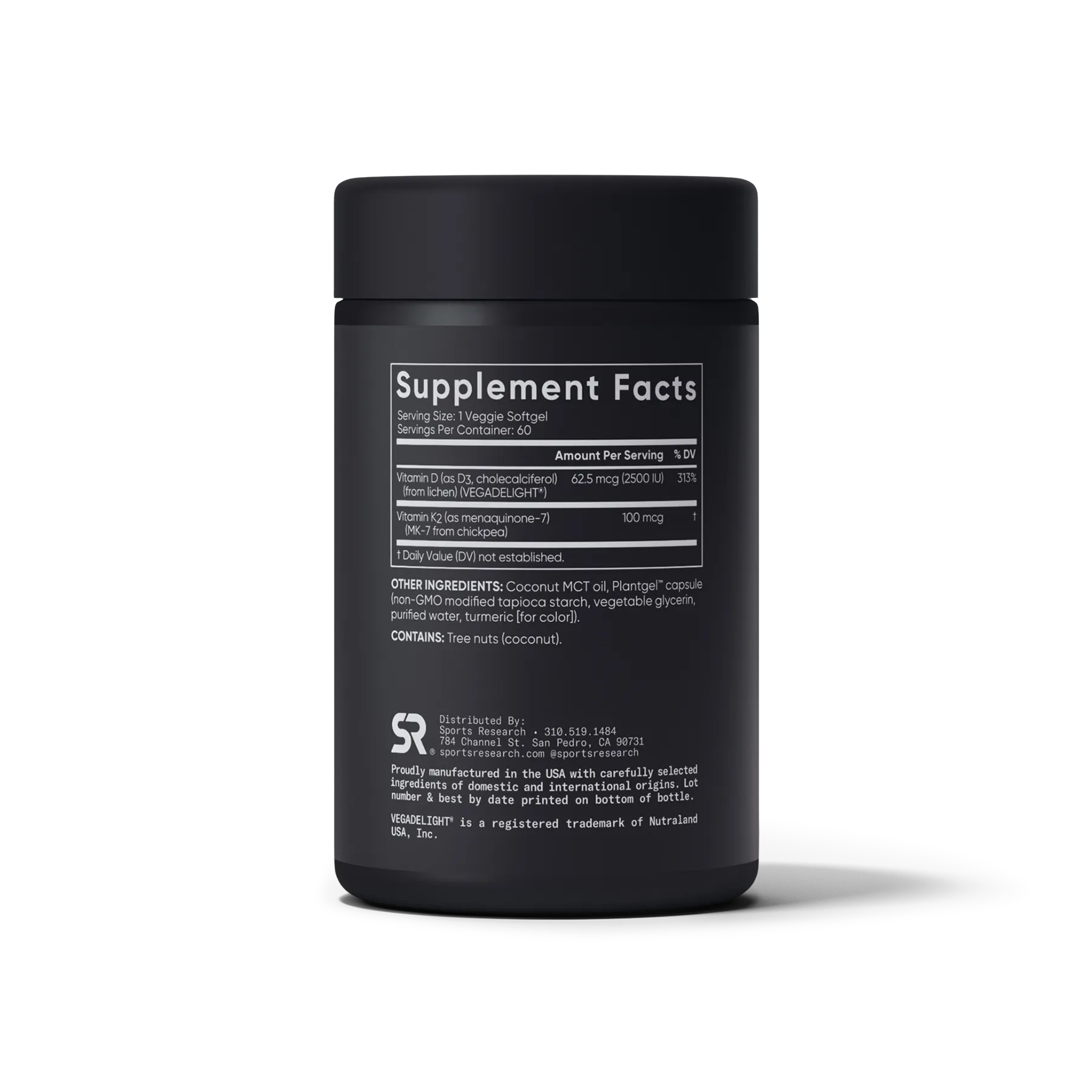 125 MCG  (5000 IU)  D3 / 100 MCG K2 / 60 Plantgel™ Capsules
